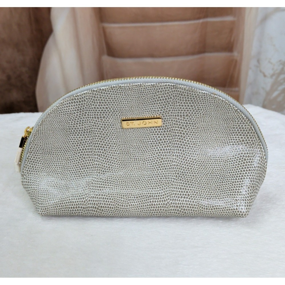 St John Marie Cosmetic Make-up Bag Travel Toiletry Pouch Faux Snakeskin
